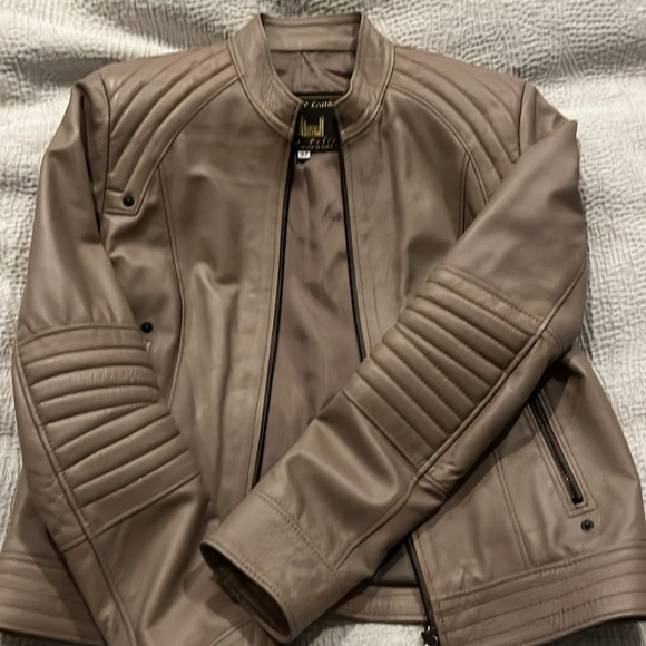 Women’s Massimo Leather Jacket made in Italy, Taupe Color, Size 42 - Picture 3 of 6